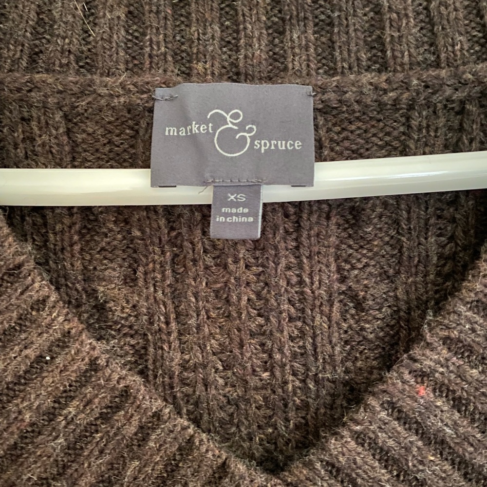 ⬇️PRICE DROP⬇️ Market & Spruce XS Brown Cable Sweater Dress EUC - Picture 2 of 5